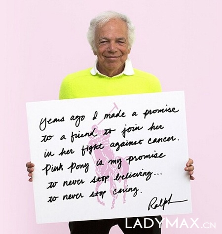 向乳腺癌宣传月致敬 Ralph Lauren开启粉红小马基金计划
